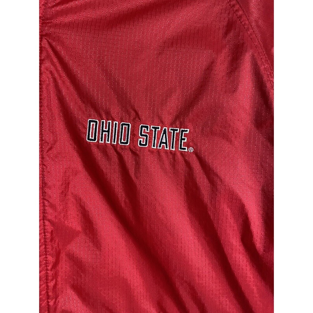 Nike Ohio State Buckeyes Jacket M Red Hooded Pullover‎ Windbreaker Quilted Lined - Picture 8 of 16